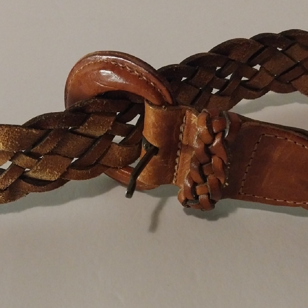 Men's Premium Brown Braided Leather Belt